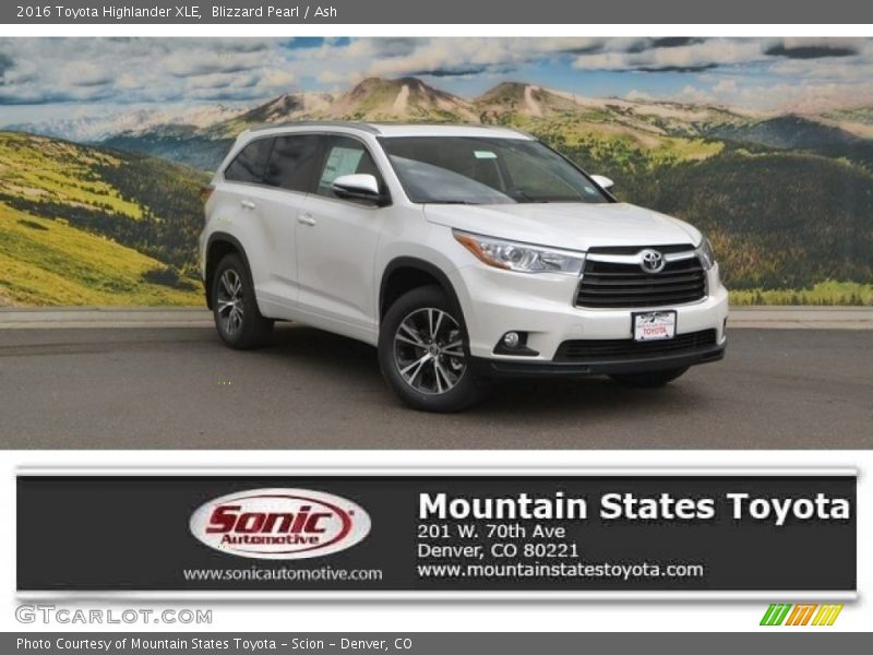 Blizzard Pearl / Ash 2016 Toyota Highlander XLE
