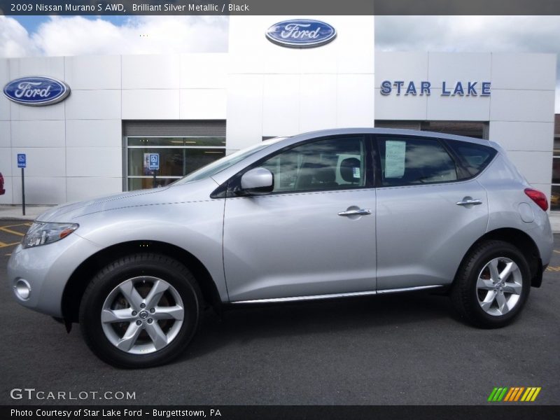 Brilliant Silver Metallic / Black 2009 Nissan Murano S AWD