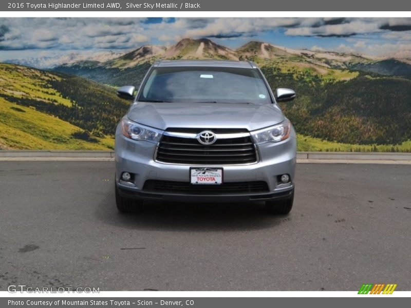 Silver Sky Metallic / Black 2016 Toyota Highlander Limited AWD