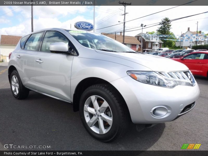 Brilliant Silver Metallic / Black 2009 Nissan Murano S AWD