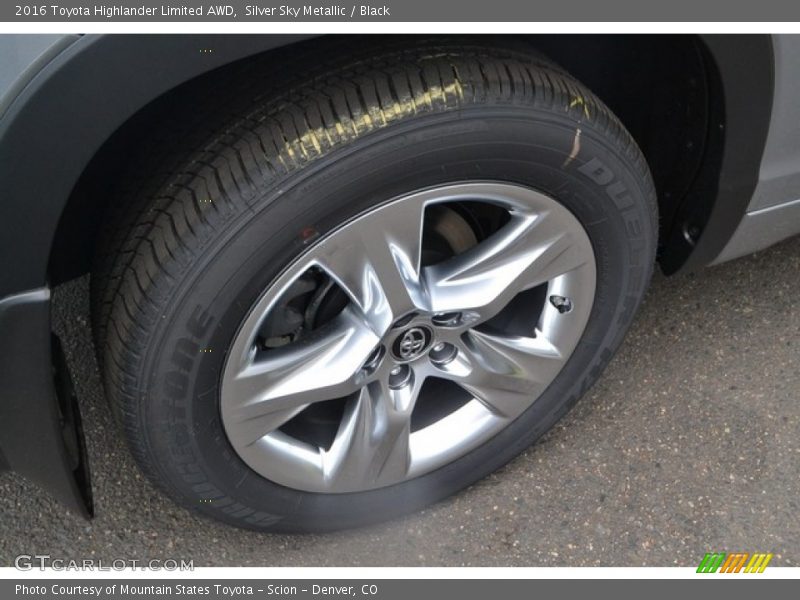 Silver Sky Metallic / Black 2016 Toyota Highlander Limited AWD
