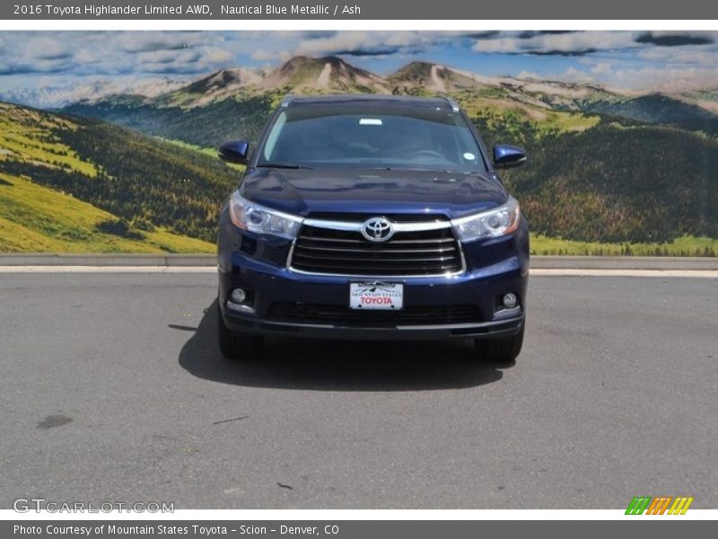 Nautical Blue Metallic / Ash 2016 Toyota Highlander Limited AWD