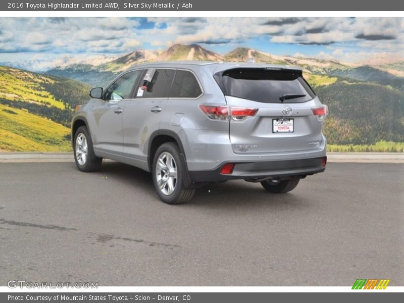 Silver Sky Metallic / Ash 2016 Toyota Highlander Limited AWD