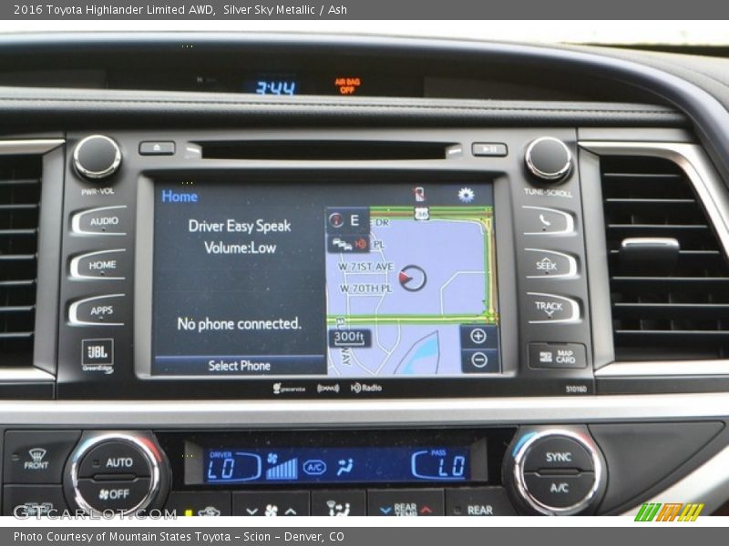 Silver Sky Metallic / Ash 2016 Toyota Highlander Limited AWD
