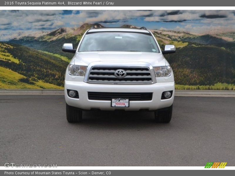 Blizzard White Pearl / Gray 2016 Toyota Sequoia Platinum 4x4
