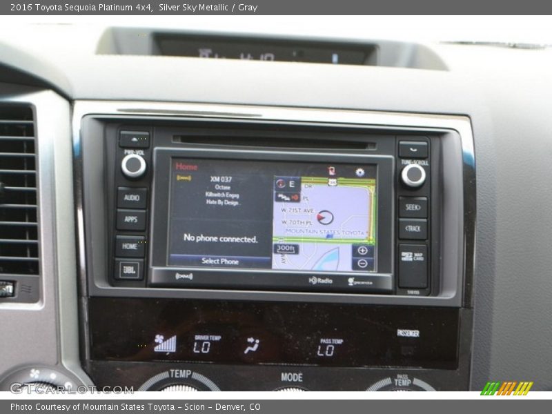 Silver Sky Metallic / Gray 2016 Toyota Sequoia Platinum 4x4