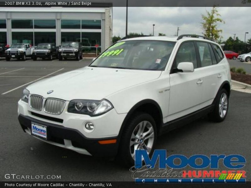 Alpine White / Sand Beige 2007 BMW X3 3.0si