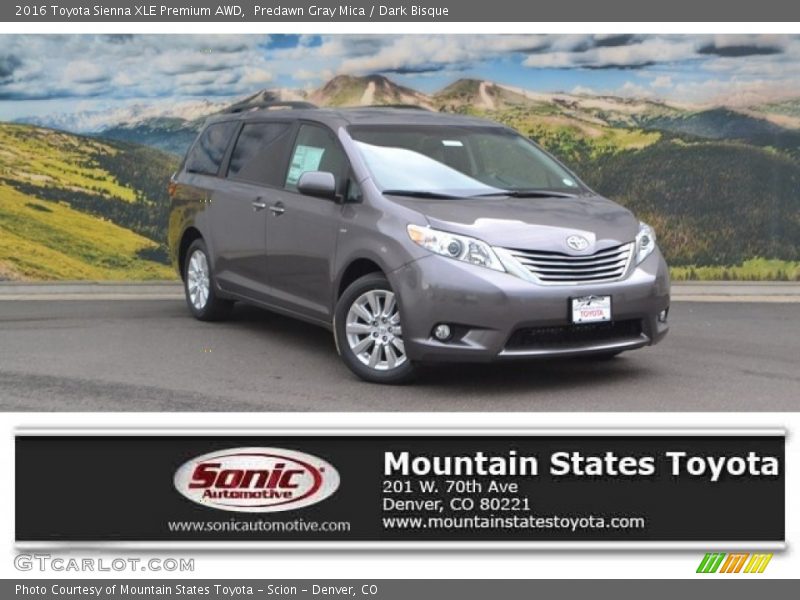 Predawn Gray Mica / Dark Bisque 2016 Toyota Sienna XLE Premium AWD