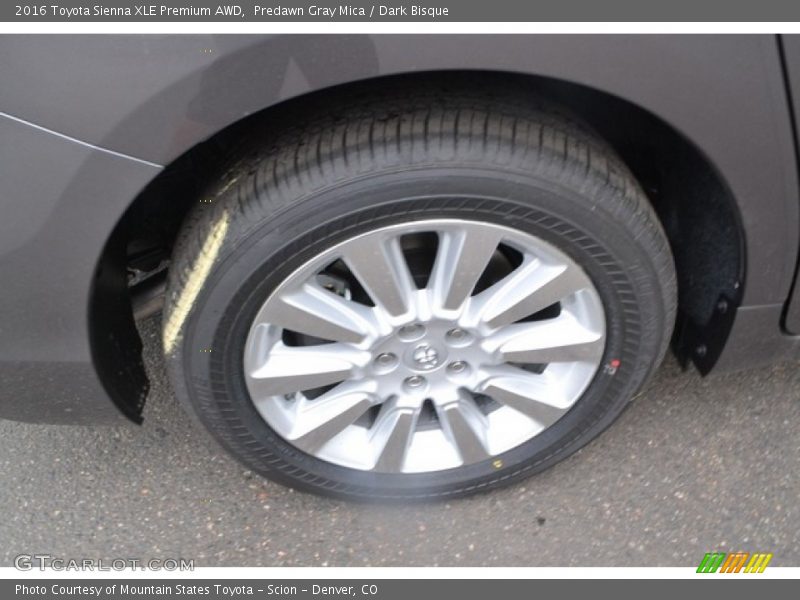 Predawn Gray Mica / Dark Bisque 2016 Toyota Sienna XLE Premium AWD