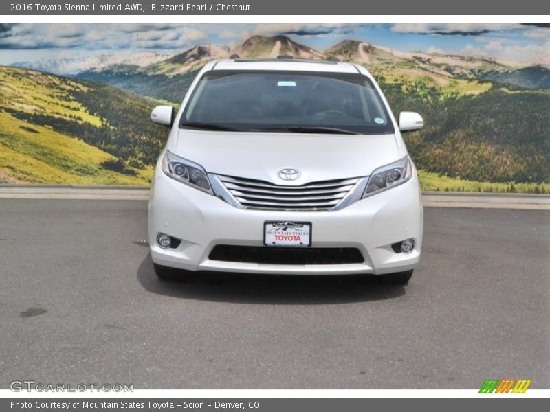 Blizzard Pearl / Chestnut 2016 Toyota Sienna Limited AWD