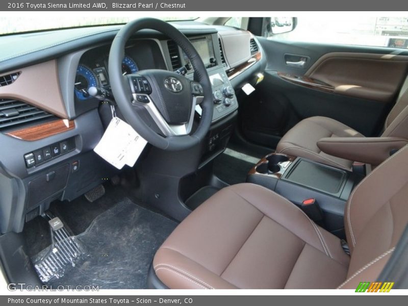 Blizzard Pearl / Chestnut 2016 Toyota Sienna Limited AWD