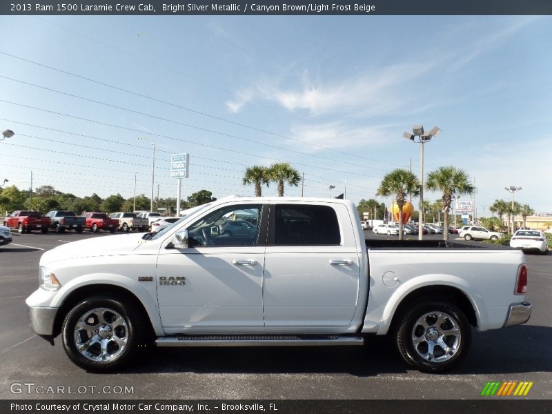 Bright Silver Metallic / Canyon Brown/Light Frost Beige 2013 Ram 1500 Laramie Crew Cab