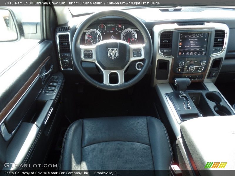 Bright Silver Metallic / Canyon Brown/Light Frost Beige 2013 Ram 1500 Laramie Crew Cab