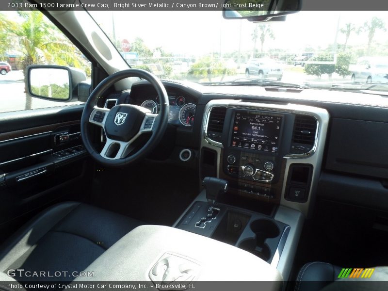 Bright Silver Metallic / Canyon Brown/Light Frost Beige 2013 Ram 1500 Laramie Crew Cab