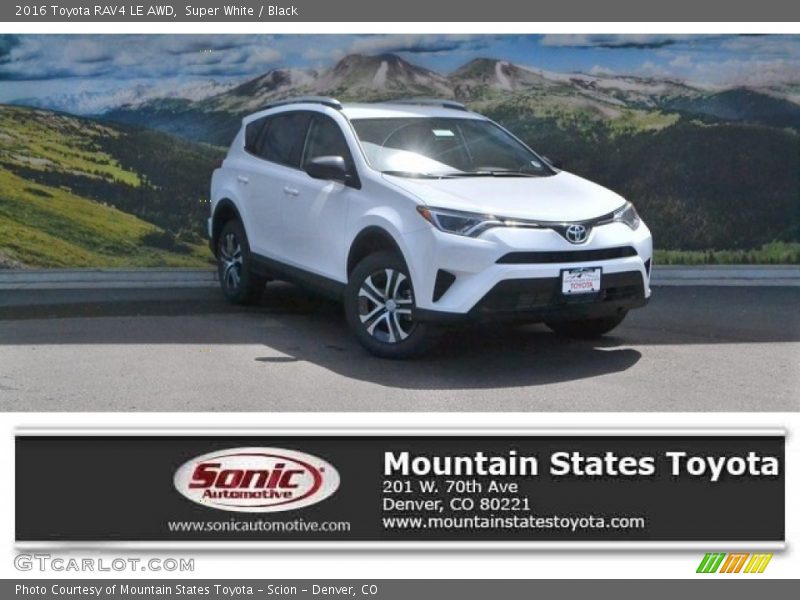 Super White / Black 2016 Toyota RAV4 LE AWD