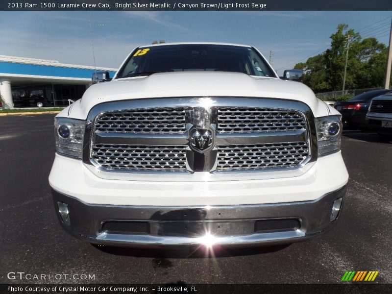Bright Silver Metallic / Canyon Brown/Light Frost Beige 2013 Ram 1500 Laramie Crew Cab