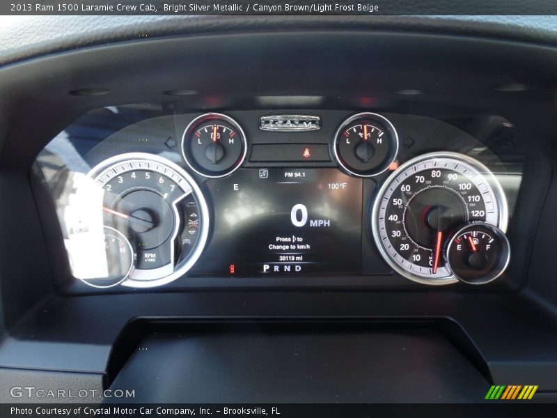 Bright Silver Metallic / Canyon Brown/Light Frost Beige 2013 Ram 1500 Laramie Crew Cab