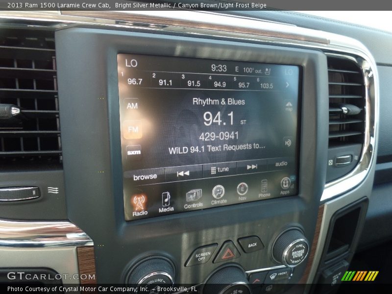 Bright Silver Metallic / Canyon Brown/Light Frost Beige 2013 Ram 1500 Laramie Crew Cab