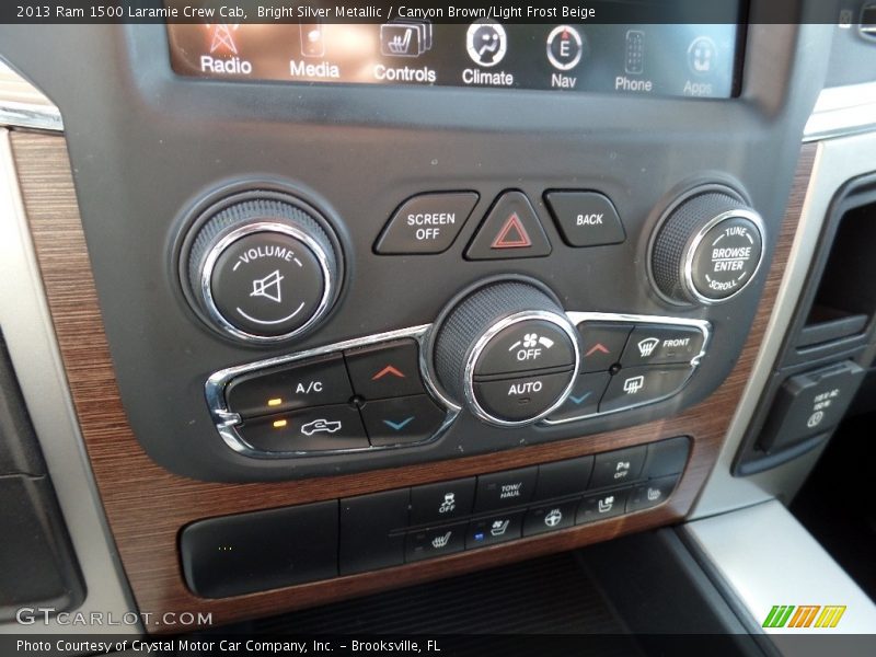 Bright Silver Metallic / Canyon Brown/Light Frost Beige 2013 Ram 1500 Laramie Crew Cab