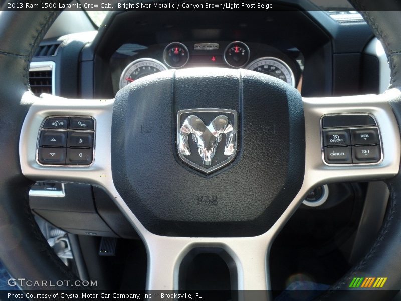 Bright Silver Metallic / Canyon Brown/Light Frost Beige 2013 Ram 1500 Laramie Crew Cab