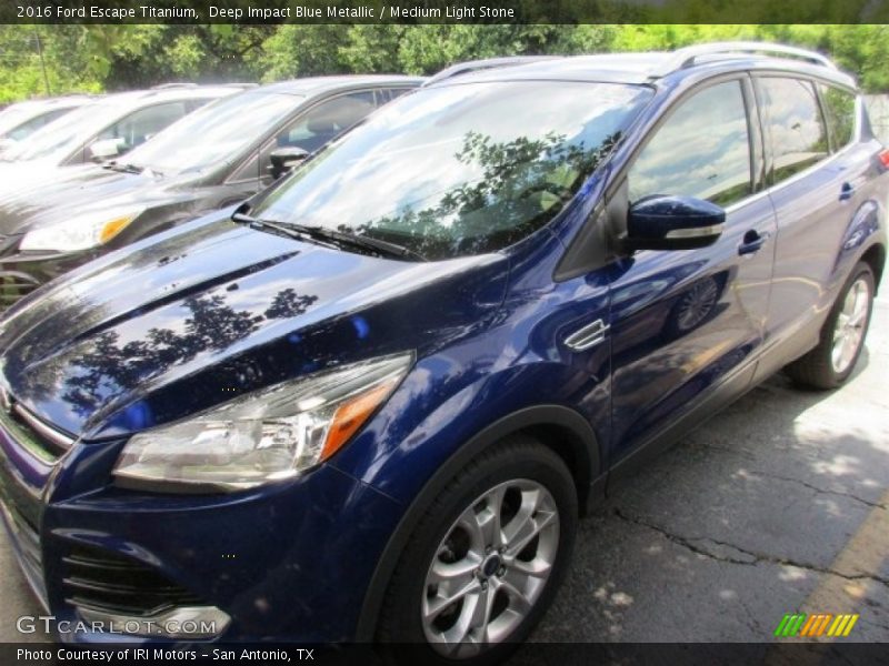 Deep Impact Blue Metallic / Medium Light Stone 2016 Ford Escape Titanium