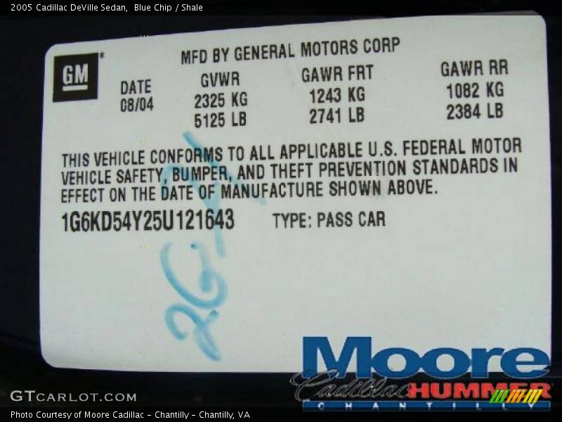 Blue Chip / Shale 2005 Cadillac DeVille Sedan