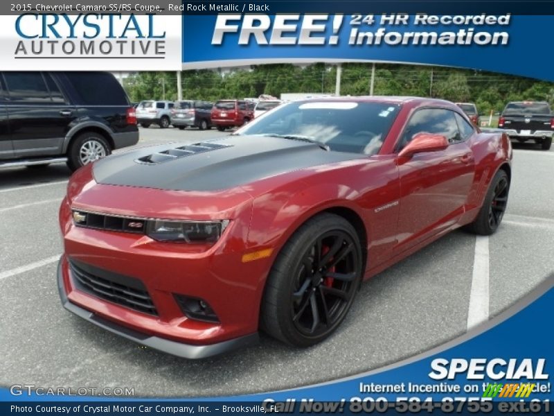 Red Rock Metallic / Black 2015 Chevrolet Camaro SS/RS Coupe