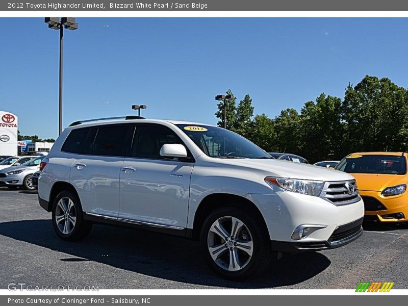 Blizzard White Pearl / Sand Beige 2012 Toyota Highlander Limited
