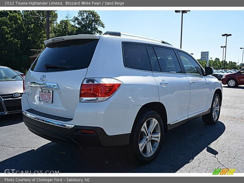 Blizzard White Pearl / Sand Beige 2012 Toyota Highlander Limited