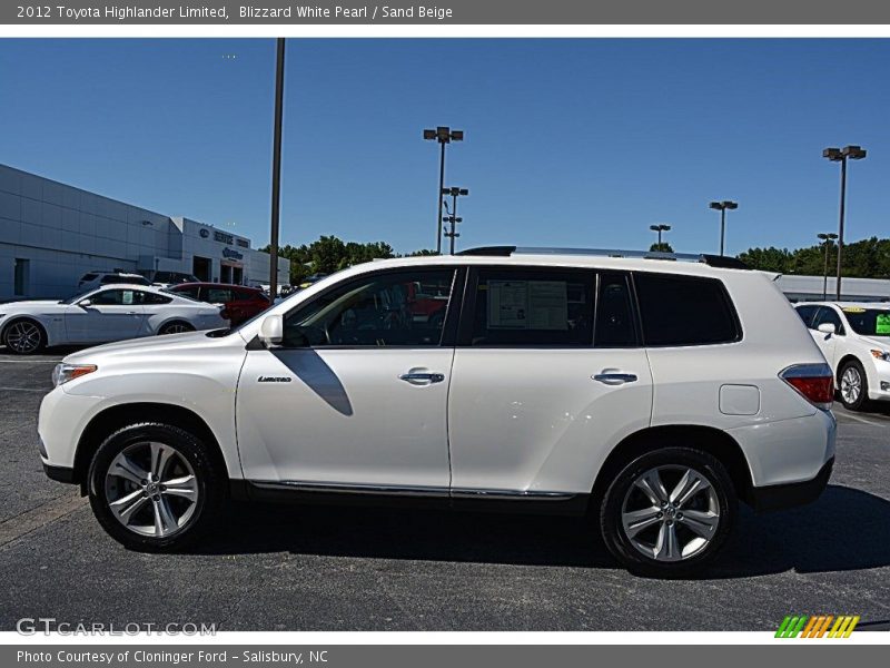 Blizzard White Pearl / Sand Beige 2012 Toyota Highlander Limited
