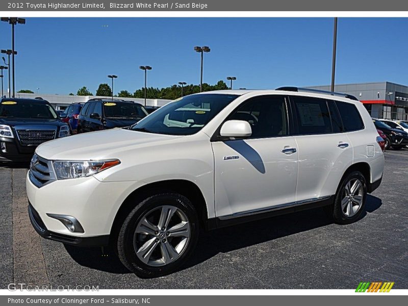 Blizzard White Pearl / Sand Beige 2012 Toyota Highlander Limited