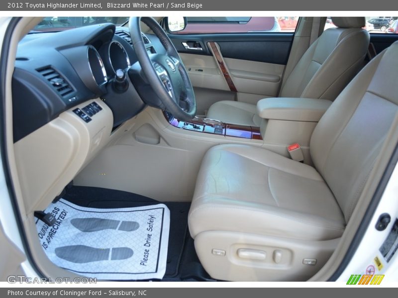 Blizzard White Pearl / Sand Beige 2012 Toyota Highlander Limited