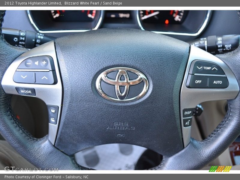 Blizzard White Pearl / Sand Beige 2012 Toyota Highlander Limited