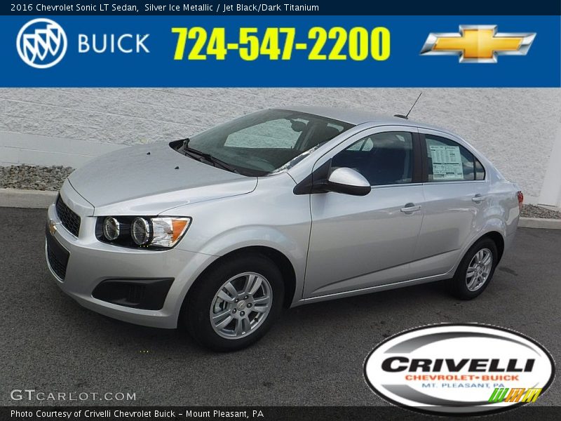Silver Ice Metallic / Jet Black/Dark Titanium 2016 Chevrolet Sonic LT Sedan