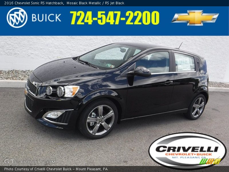 Mosaic Black Metallic / RS Jet Black 2016 Chevrolet Sonic RS Hatchback
