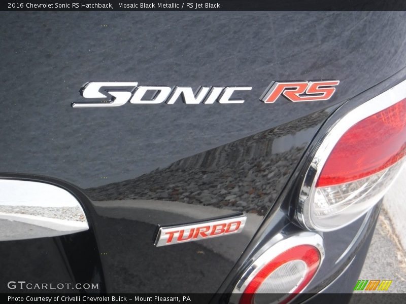 Mosaic Black Metallic / RS Jet Black 2016 Chevrolet Sonic RS Hatchback