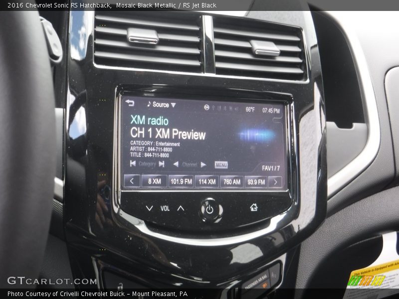 Mosaic Black Metallic / RS Jet Black 2016 Chevrolet Sonic RS Hatchback