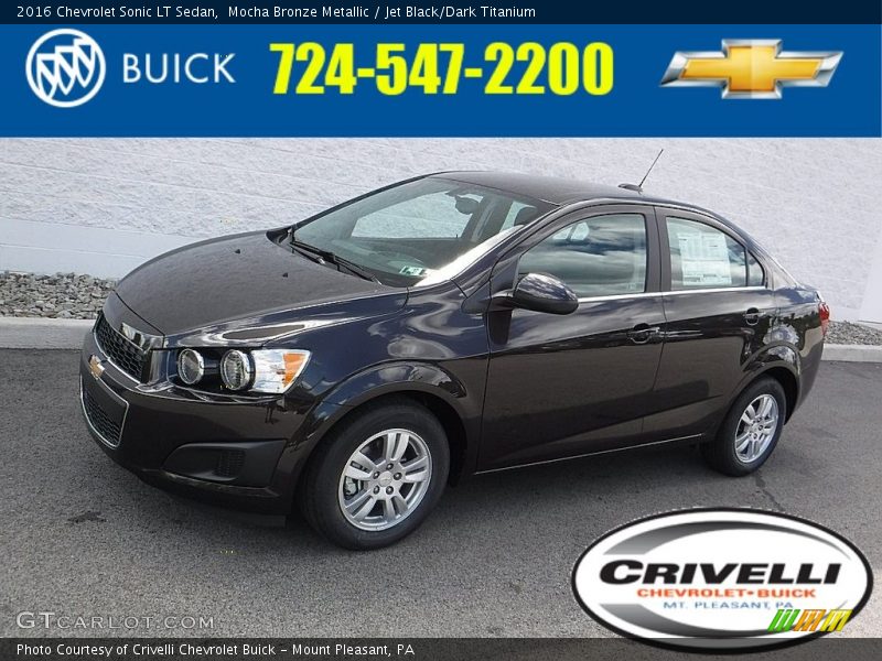 Mocha Bronze Metallic / Jet Black/Dark Titanium 2016 Chevrolet Sonic LT Sedan