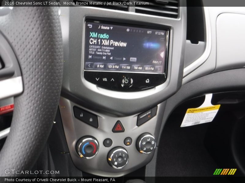 Mocha Bronze Metallic / Jet Black/Dark Titanium 2016 Chevrolet Sonic LT Sedan