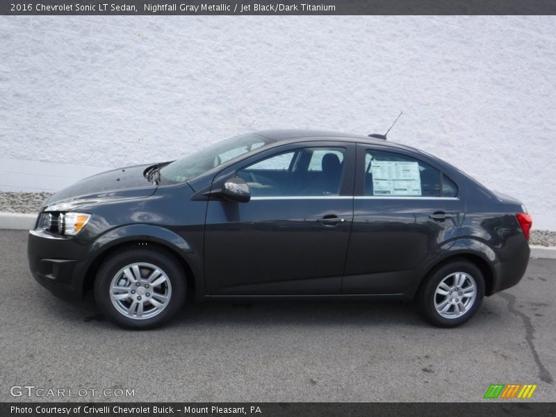 Nightfall Gray Metallic / Jet Black/Dark Titanium 2016 Chevrolet Sonic LT Sedan