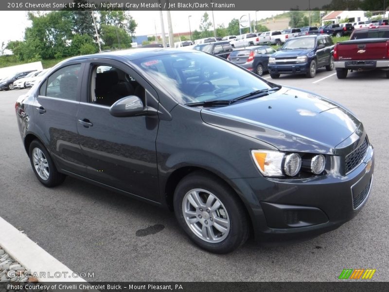 Nightfall Gray Metallic / Jet Black/Dark Titanium 2016 Chevrolet Sonic LT Sedan