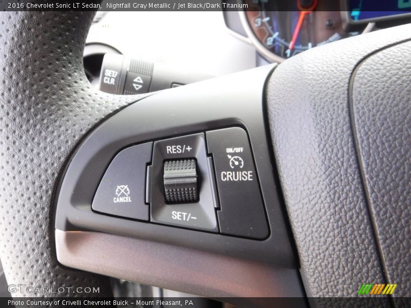 Nightfall Gray Metallic / Jet Black/Dark Titanium 2016 Chevrolet Sonic LT Sedan