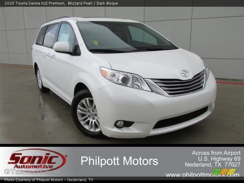 Blizzard Pearl / Dark Bisque 2016 Toyota Sienna XLE Premium