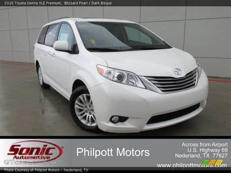 Blizzard Pearl / Dark Bisque 2016 Toyota Sienna XLE Premium
