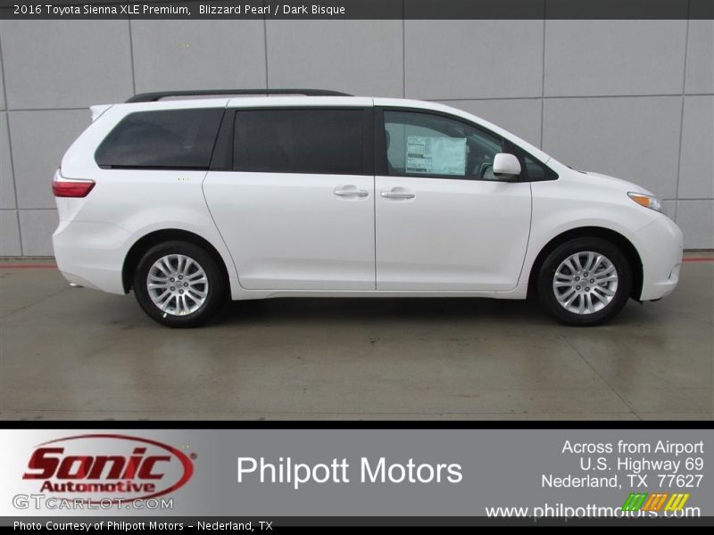 Blizzard Pearl / Dark Bisque 2016 Toyota Sienna XLE Premium