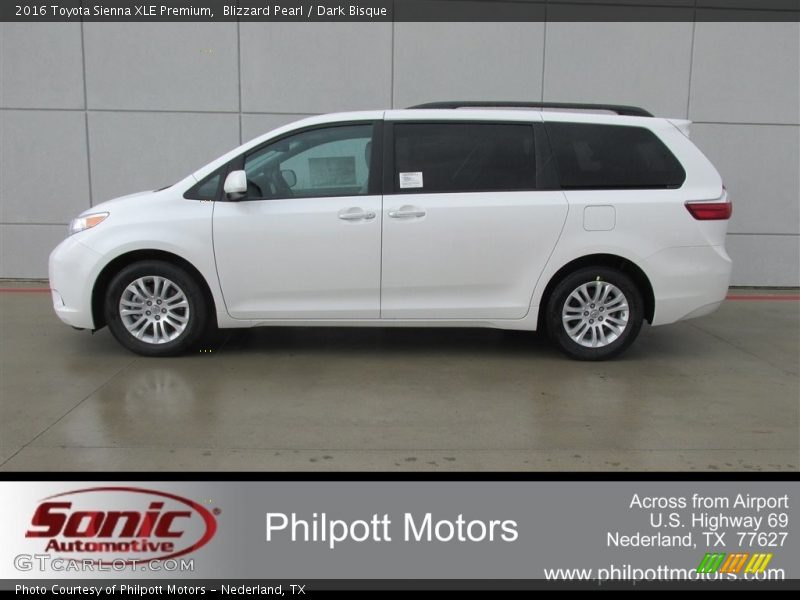 Blizzard Pearl / Dark Bisque 2016 Toyota Sienna XLE Premium