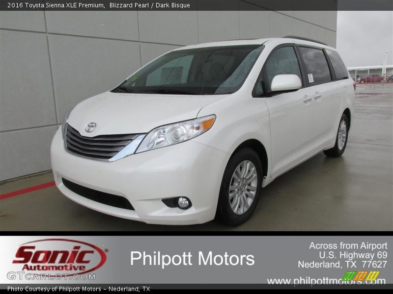 Blizzard Pearl / Dark Bisque 2016 Toyota Sienna XLE Premium