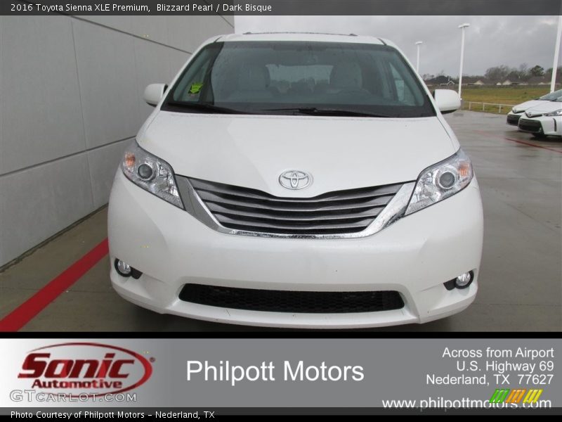Blizzard Pearl / Dark Bisque 2016 Toyota Sienna XLE Premium