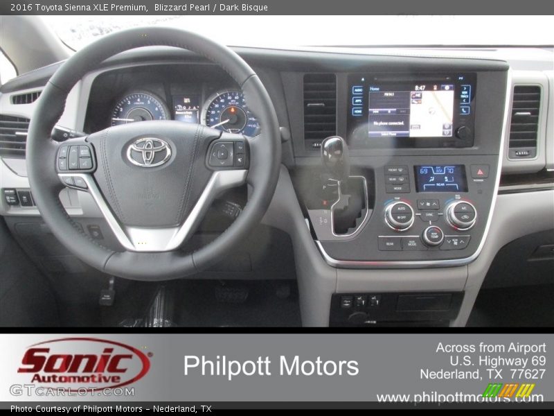 Blizzard Pearl / Dark Bisque 2016 Toyota Sienna XLE Premium