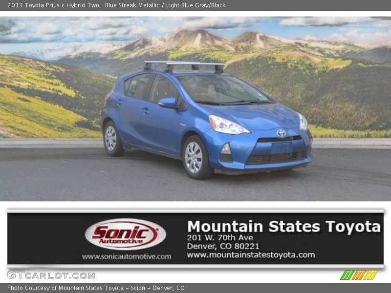 Blue Streak Metallic / Light Blue Gray/Black 2013 Toyota Prius c Hybrid Two
